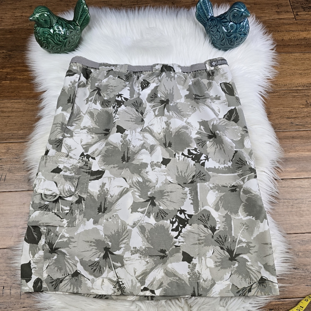 Columbia Belted Floral Print Skirt Small